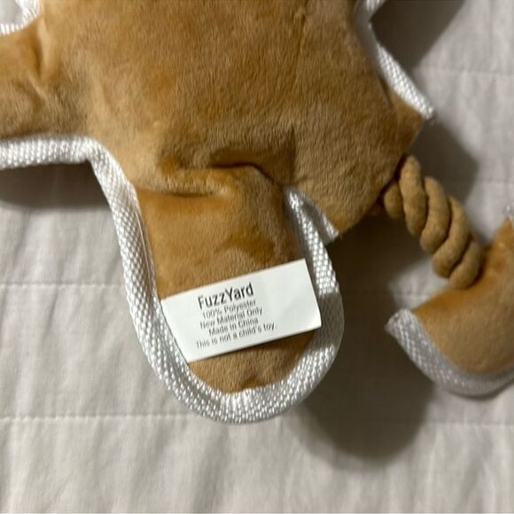 OH SNAP! GINGERBREAD Plush Brown White Squeaky Crinkle Rope Dog Toy - Picture 3 of 6